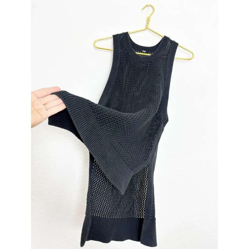 Lululemon Simply The Vest Black Open Knit Oversized Pullover